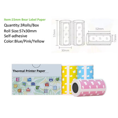 Instant Thermal Pocket Printer with 57Mm Thermal Paper Wireless BT 200Dpi Label Photo Memo Wrong Question Tags Study Notes Memos